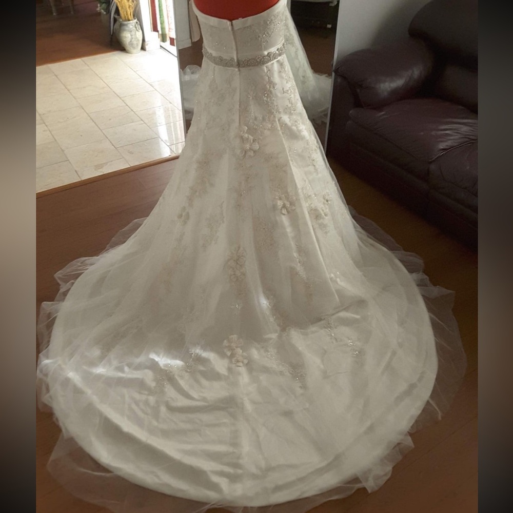 Snow Day Sale! NWT Oleg Cassini Ivory CWG345 Strapless A-Line Size 12 $80!!